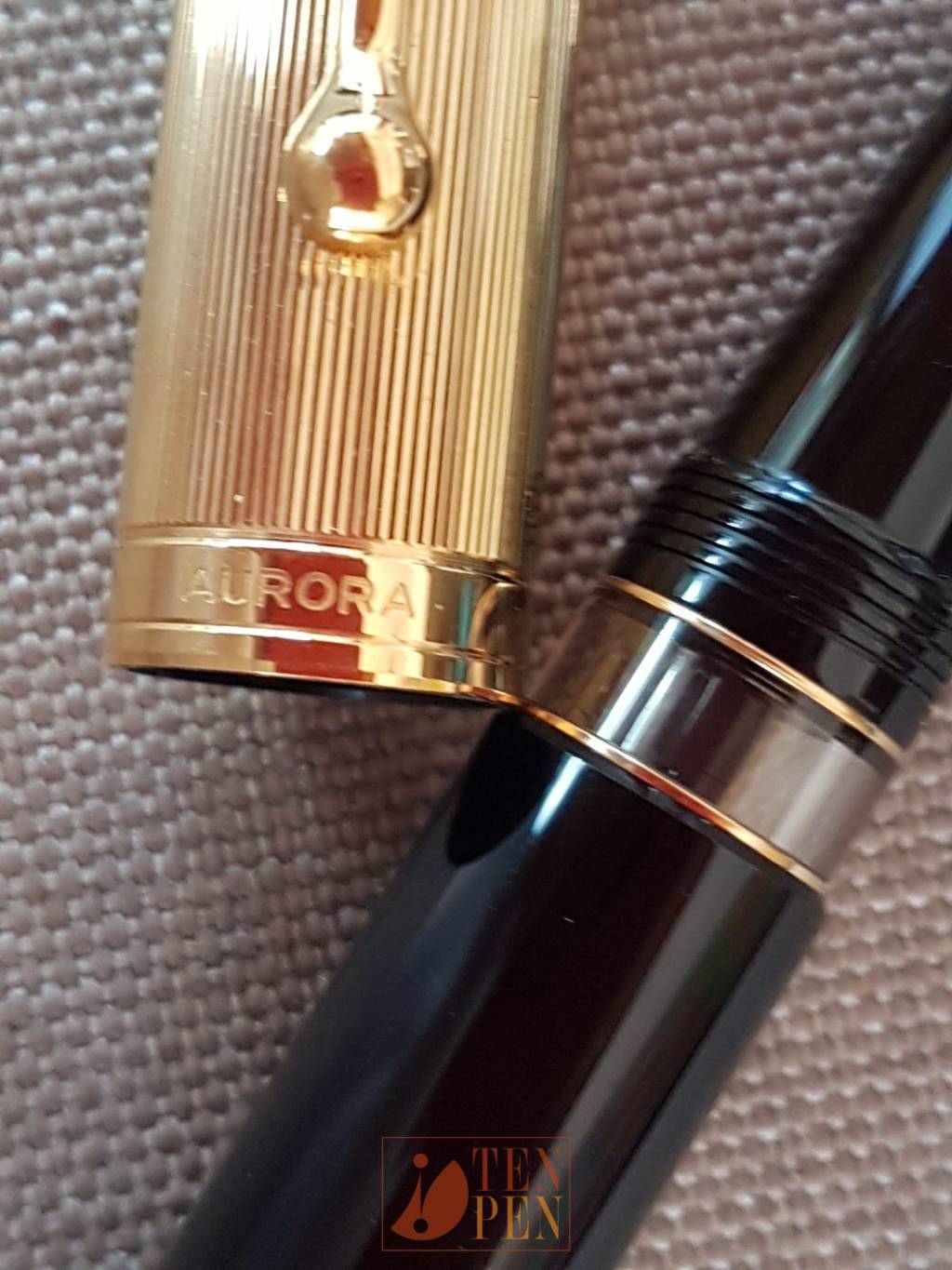 AURORA 88 BIG rolled gold cap, black barrel | Tenpen - By